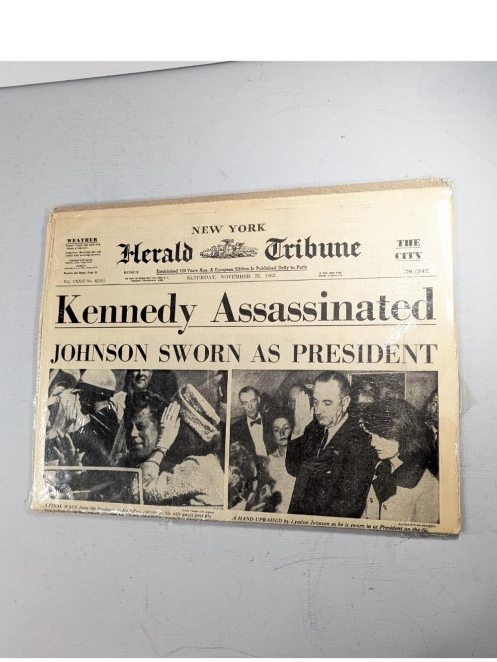 Vintage REISSUE 1963 November 23 Kennedy Assassinated NY Herald Tribune